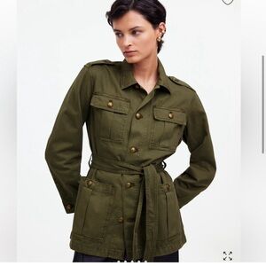 NWT Madewell Utility Jacket in Olive with Belt Medium
